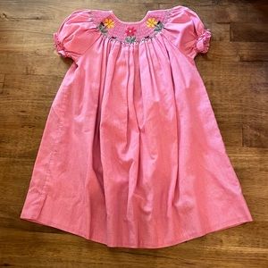 Girls smocked dress size 4T flowers